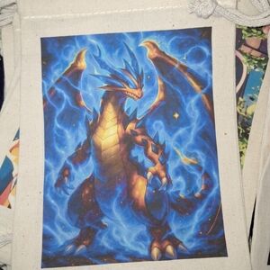 Blue and Gold Dragon Art Print